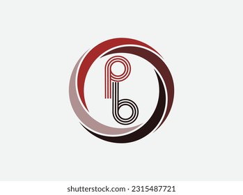círculo con el logotipo vectorial PB.PB letra con el logotipo de letra redondeada en círculo. Diseño inicial del logotipo PB con estilo Círculo.