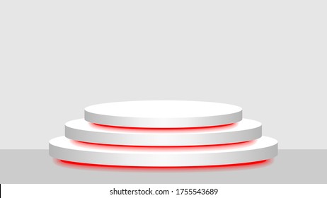 peatón de círculo 3d luz blanca y roja brillante para la pantalla de producto