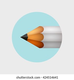 Circle pencil icon. Education concept. Vector illustration