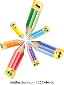 Circle pencils. Illustration of a circle pencils. 10 EPS.