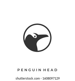 Circle Penguin Illustration Vector Template. Suitable for Creative Industry, Multimedia, entertainment, Educations, Shop, and any related business