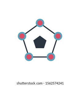 Circle Pentagon molecular structure, can be used for education or infographics. Stock Vector illustration isolated on white background.