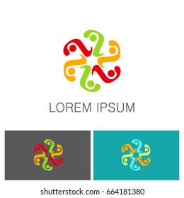 circle people abstract logo