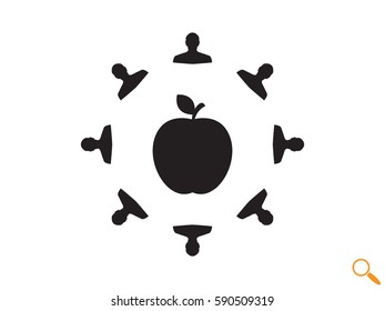 circle, people apple, icon, vector illustration eps10
