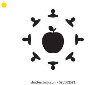 circle, people apple, icon, vector illustration eps10