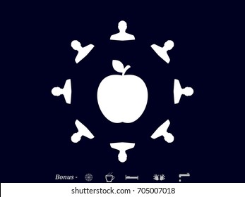 circle, people apple, icon, vector illustration eps10