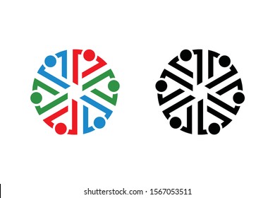 circle people concept for community logo or togetherness icon