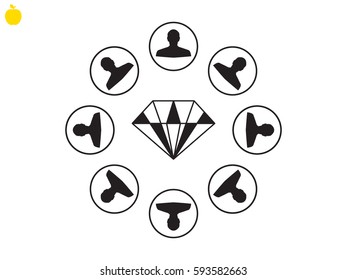 a circle of people, diamond, icon, vector illustration eps10