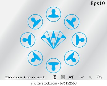 a circle of people, diamond, icon, vector illustration eps10