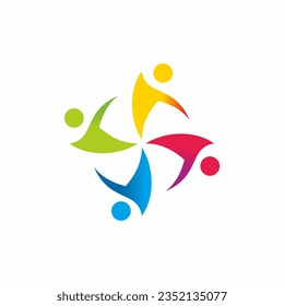 Circle people diversity logo vector image
