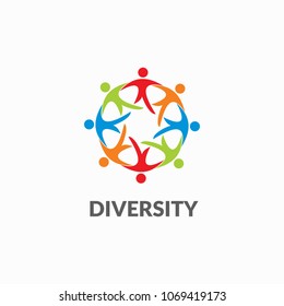 Circle People Diversity Unity Vector Logo Stock Vector (Royalty Free ...