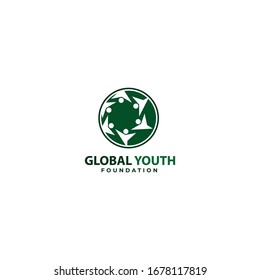 Circle People Global Youth Foundation. Youth Center Study Activity. Youth Community Collaboration. Young Youth Logo Design