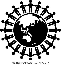 A Circle of People Holding Hands and Surrounding the Earth