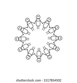 Circle of people icon. Stock vector illustration on white background.