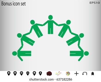 Circle of people icon, vector illustration of Eps10