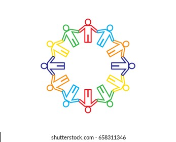 Circle of people icon, vector illustration of Eps10