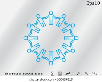 Circle of people icon, vector illustration of Eps10