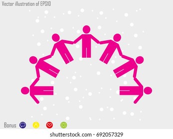 Circle of people icon, vector illustration of Eps10
