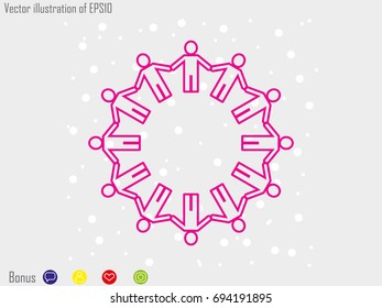 Circle of people icon, vector illustration of Eps10