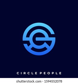 Circle People Illustration Vector Template. Suitable for Creative Industry, Multimedia, entertainment, Educations, Shop, and any related business