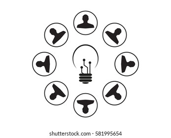 a circle of people, light, icon, vector illustration eps10