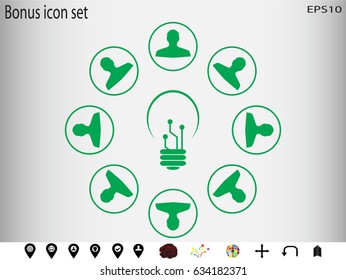 a circle of people, light, icon, vector illustration eps10
