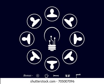 a circle of people, light, icon, vector illustration eps10