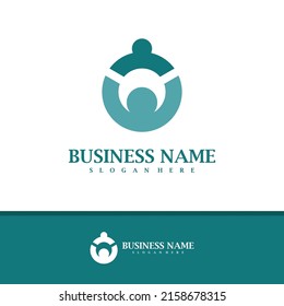 Vector de diseño del logotipo de Circle People, ilustración de la plantilla de conceptos del logotipo de Creative Health People.