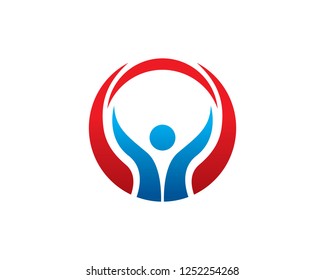 Circle People Logo Template Design Vector, Emblem, Concept Design, Creative Symbol, Icon