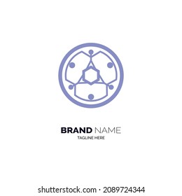 circle people logo template design for brand or company and other