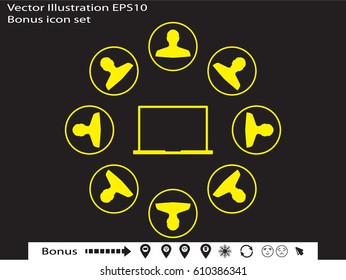 a circle of people, notebook, icon, vector illustration eps10