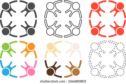 A circle of people set