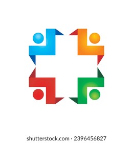circle people teamwork vector logo