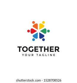 Circle People Together Unity Logo Design Template Illustration