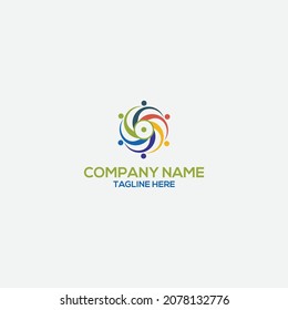 Plantilla vectorial de diseño del logotipo "Circle People Together Unity".