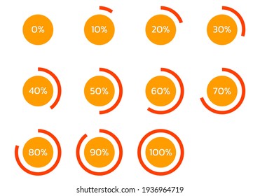 Circle Percent Diagram. Percentage Pie Chart. Progress Infographic Set. Business Info Graphic Design. Vector Illustration.
