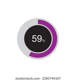 circle percentage diagram showing 59% ready-to-use for web design, user interface (UI) or infographic.