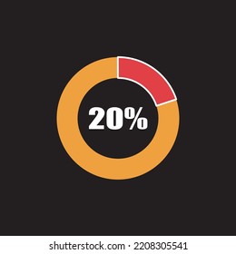 circle percentage diagram showing percentage progress ready-to-use for web design, user interface (UI) or info graphic - indicator