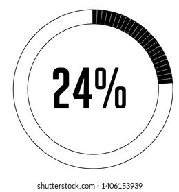 Circle percentage diagrams 24% ready to use for web design, user interface (UI) or infographic, for business , indicator with black and white can change color vector design