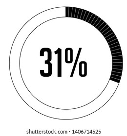 Circle percentage diagrams 31% ready to use for web design, user interface (UI) or infographic, for business , indicator with black and white can change color vector design