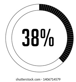 Circle percentage diagrams 38% ready to use for web design, user interface (UI) or infographic, for business , indicator with black and white can change color vector design