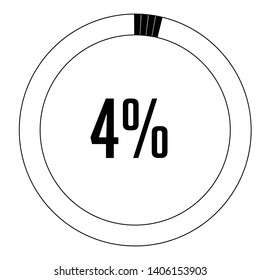 Circle percentage diagrams 4% ready to use for web design, user interface (UI) or infographic, for business , indicator with black and white can change color vector design