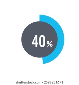 Circle percentage diagrams 40% icon vector ready to use for web design, user interface for business