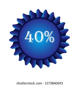 Circle percentage diagrams 40% ready to use for web design, user interface (UI) or infographic, for business , indicator with Blue - Vector