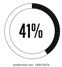 Circle percentage diagrams 41% ready to use for web design, user interface (UI) or infographic, for business , indicator with black and white can change color vector design