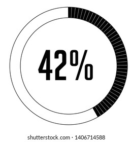 Circle percentage diagrams 42% ready to use for web design, user interface (UI) or infographic, for business , indicator with black and white can change color vector design