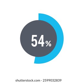 Circle percentage diagrams 54% icon vector ready to use for web design, user interface for business