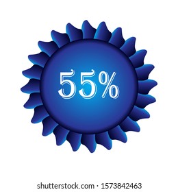 Circle percentage diagrams 55% ready to use for web design, user interface (UI) or infographic, for business , indicator with Blue - Vector