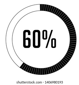 Circle percentage diagrams 60% ready to use for web design, user interface (UI) or infographic, for business , indicator with black and white can change color vector design