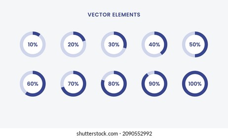 Circle percentage diagrams infographic collection set vector template design background